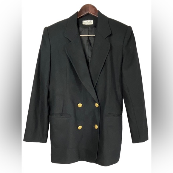 Vintage Private Concepts Double Breasted Blazer, Black |L - Picture 9 of 12